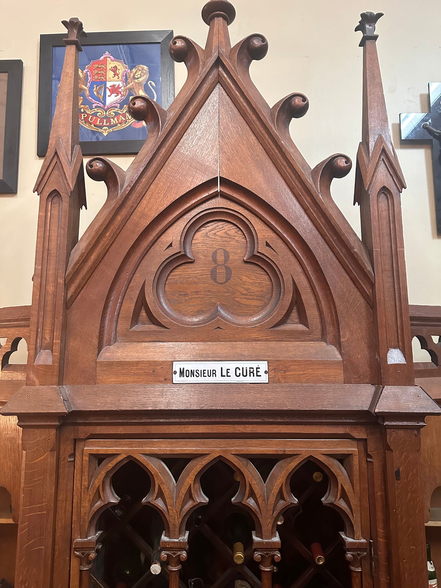 Gothic Confessional Bar Back/Wine Rack