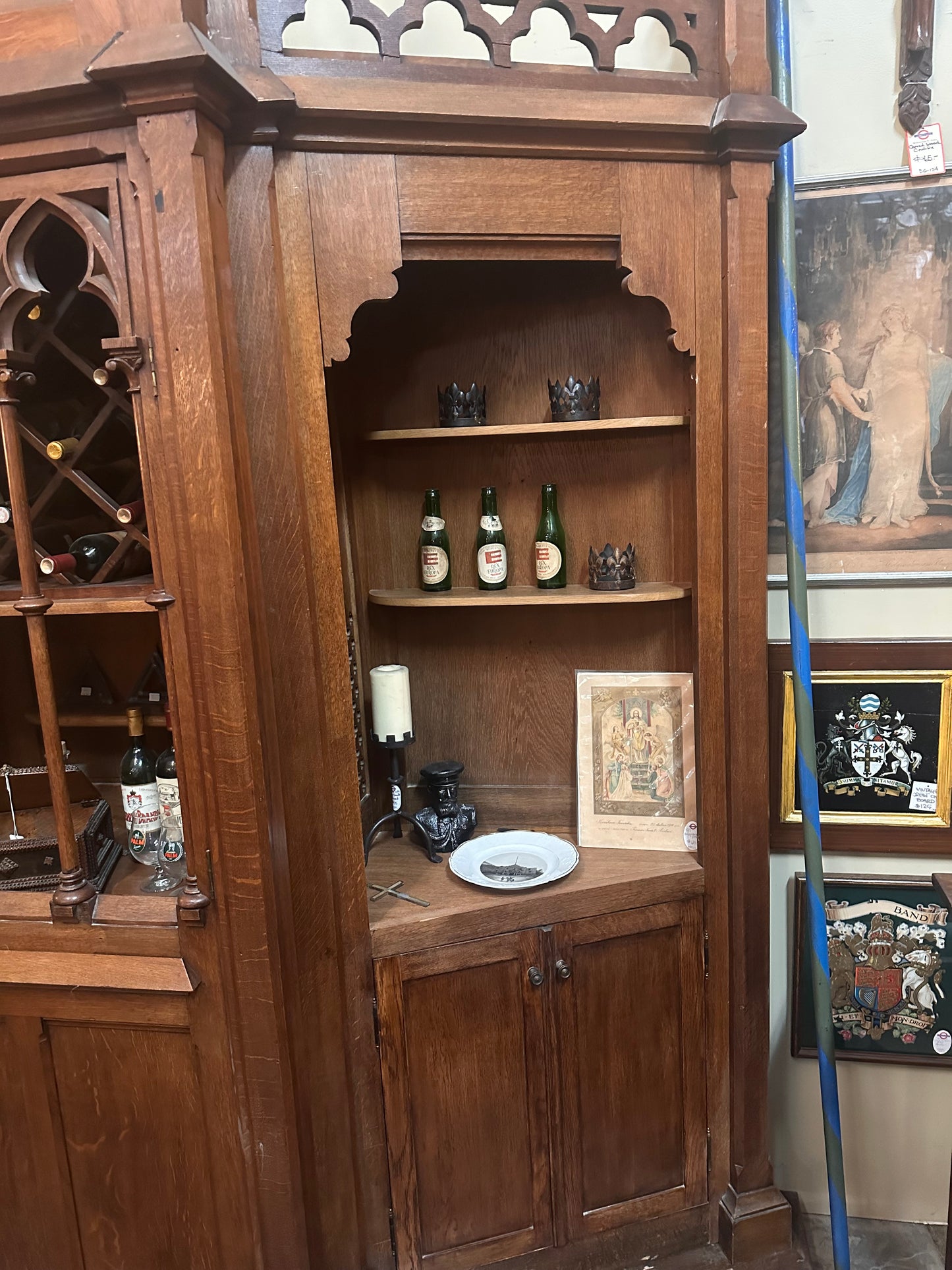 Gothic Confessional Bar Back/Wine Rack