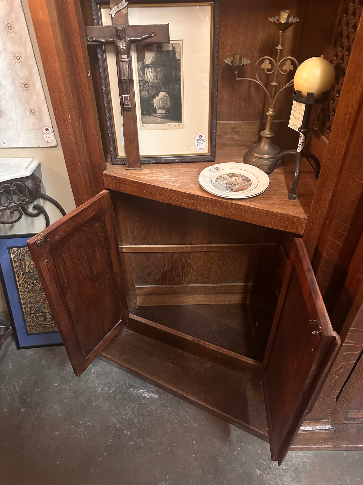 Gothic Confessional Bar Back/Wine Rack