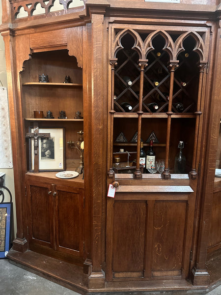 Gothic Confessional Bar Back/Wine Rack