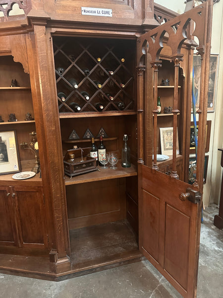 Gothic Confessional Bar Back/Wine Rack