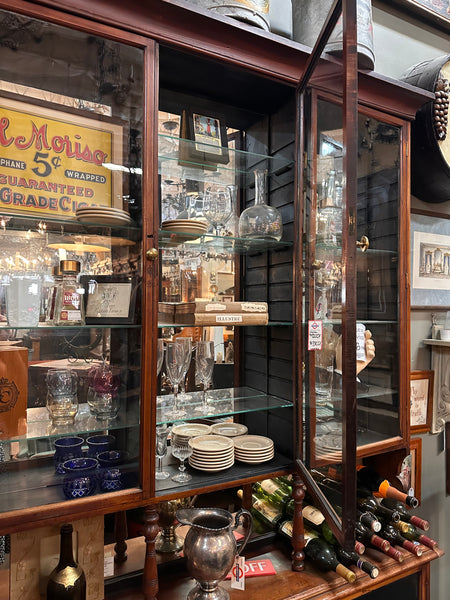 English Apothecary Cabinet with Glass Doors