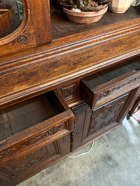 Antique Oak Display Cabinet/Hutch