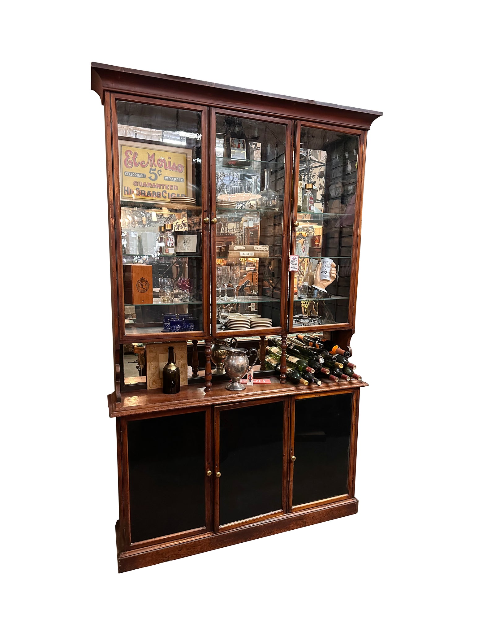 English Apothecary Cabinet with Glass Doors