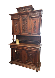 Dark Wood Cabinet with Cornucopia Emblems