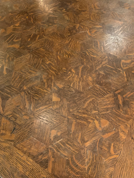 Parquet Oak Table with Extenders